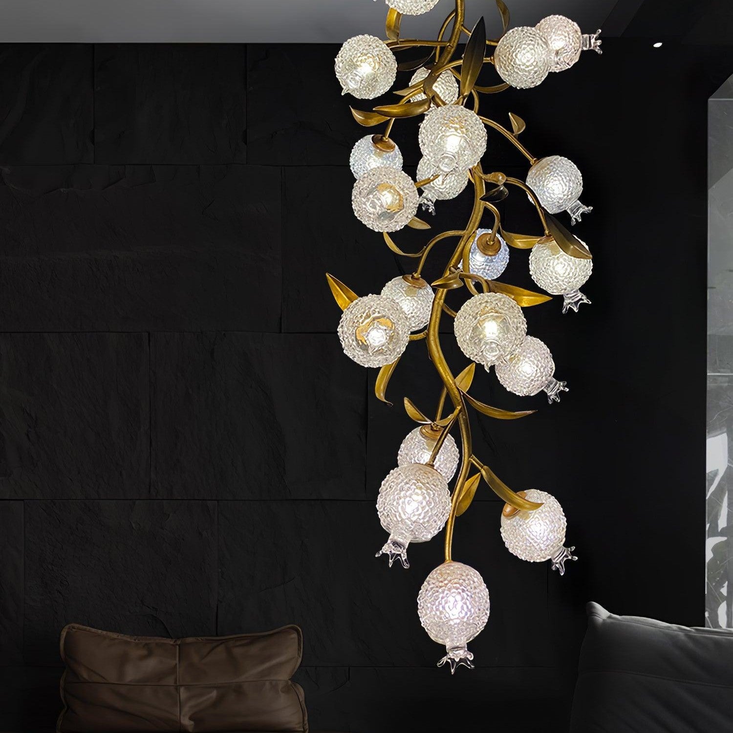 Pomegranate Brass Branch Chandelier
