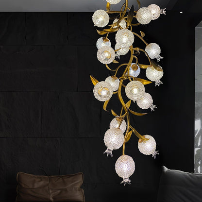Pomegranate Brass Branch Chandelier