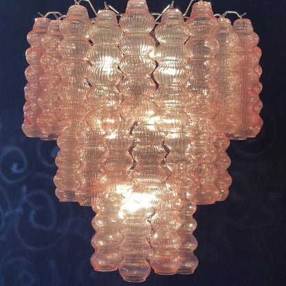 Murano Chandelier – Curva – Rosa – 48 tubes