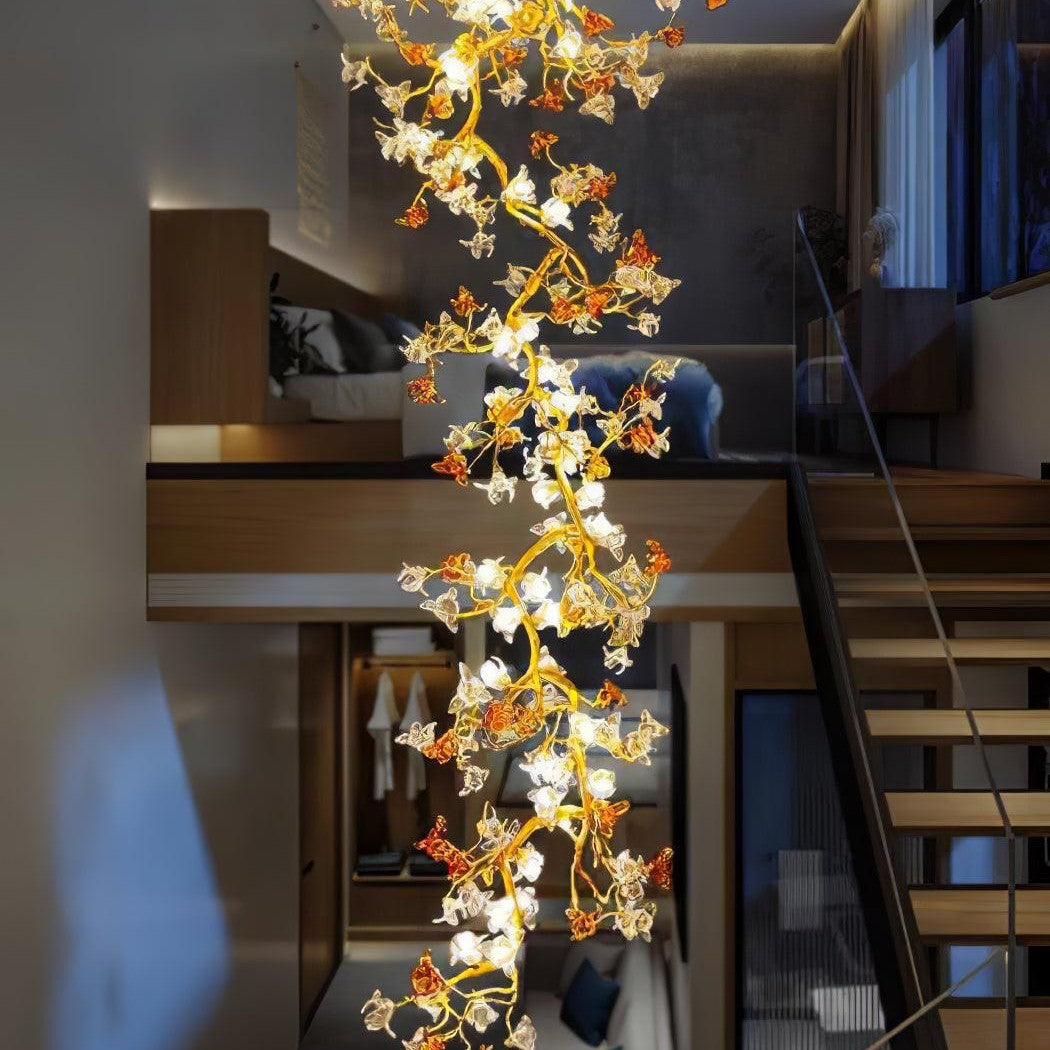 Brass Maple Branch Chandelier