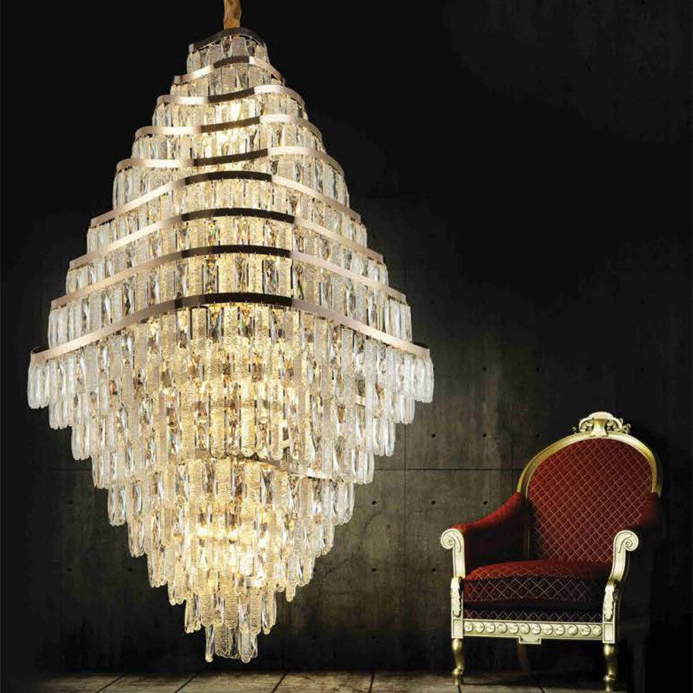 New Luxury Wavy Multi-tiered Crystal Chandelier for Living Room