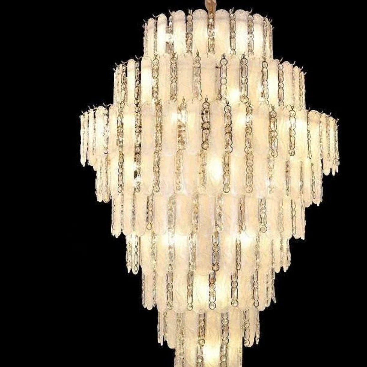 Modern Feather Crystal Chandelier in Chrome/Gold Finish for High/Low-ceiling