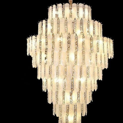 Modern Feather Crystal Chandelier in Chrome/Gold Finish for High/Low-ceiling