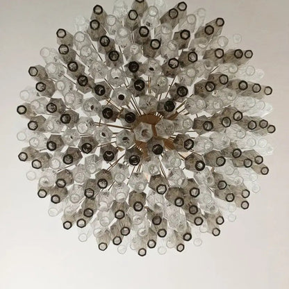 Murano Chandelier – Poliedri – 185 glass – Smoked/Transparent
