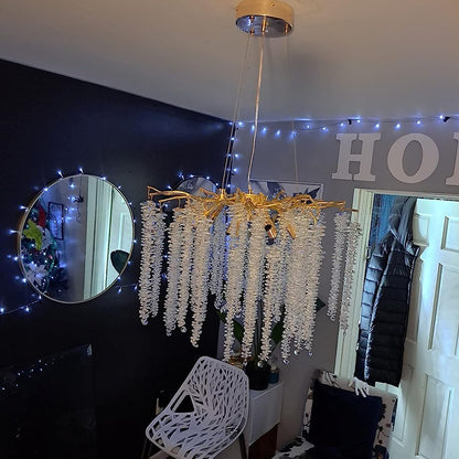 Branch Style Ceiling Light Crystal icicle Chandelier For Dining Table for Modern Home