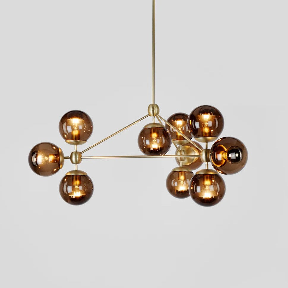Modo Chandelier 37" - 3 Sided, 10 Globes
