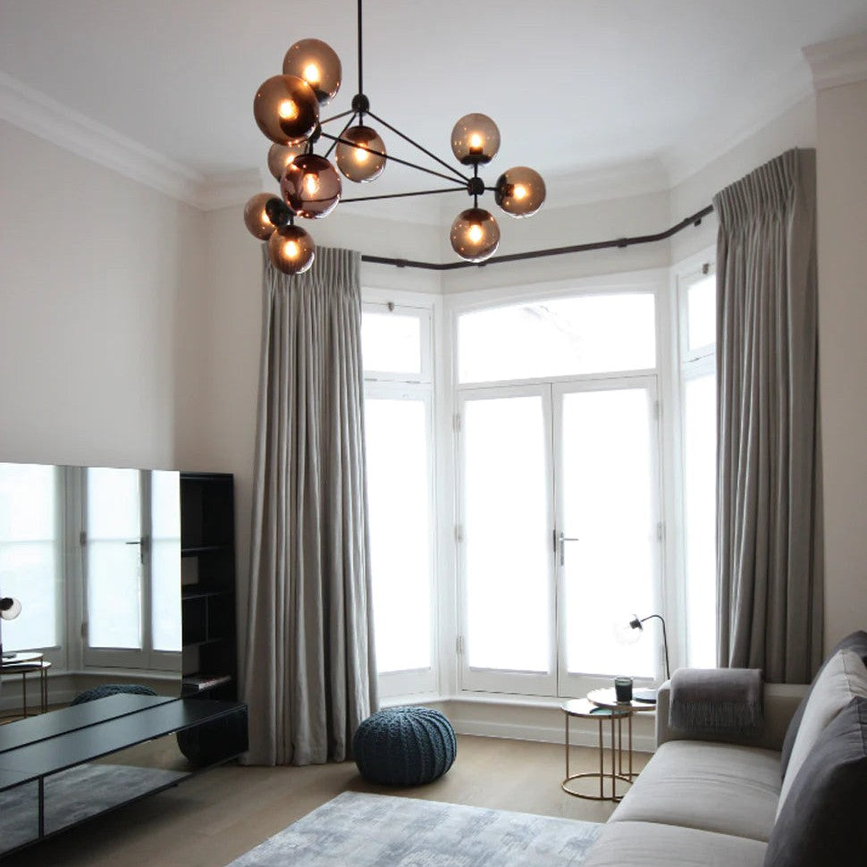 Modo Chandelier 37" - 3 Sided, 10 Globes