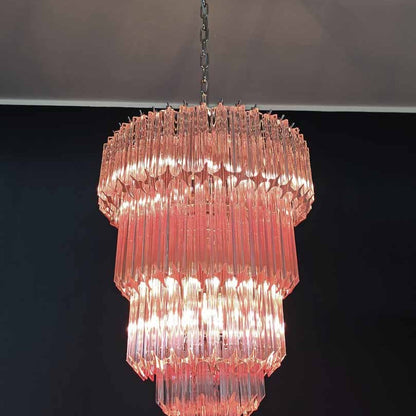Murano Chandelier – 112 prisms – Pink