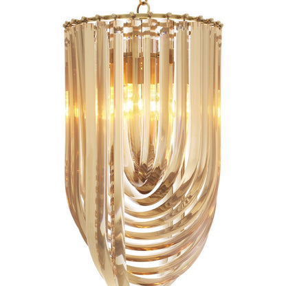 Frostina Gold Lucite Loop Chandelier