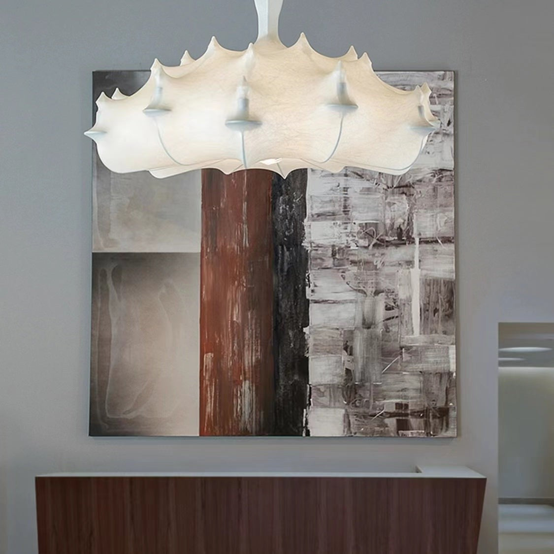 Alien Cloud - French Cream Silk Pendant Chandelier