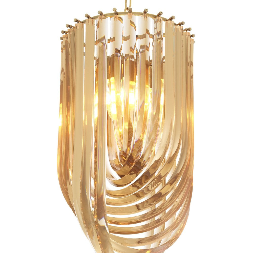 Frostina Gold Lucite Loop Chandelier