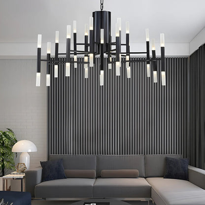Deniselamp® Gold/Black Postmodern LED Chandelier For Living Room, Lobby, Restaurant