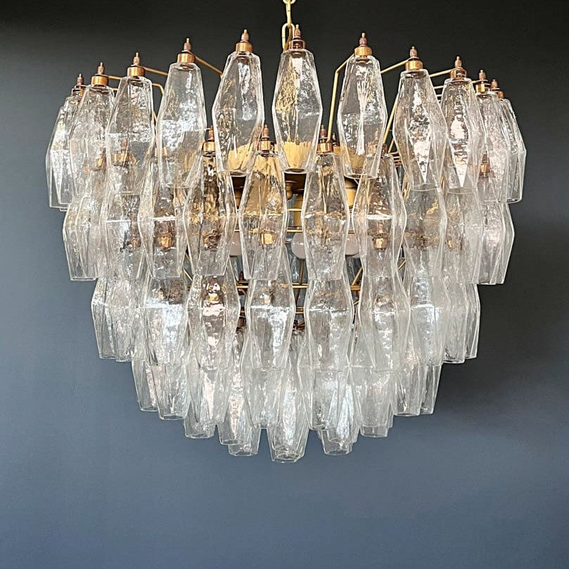 Murano Chandelier – Poliedri – 111 glass – Transparent