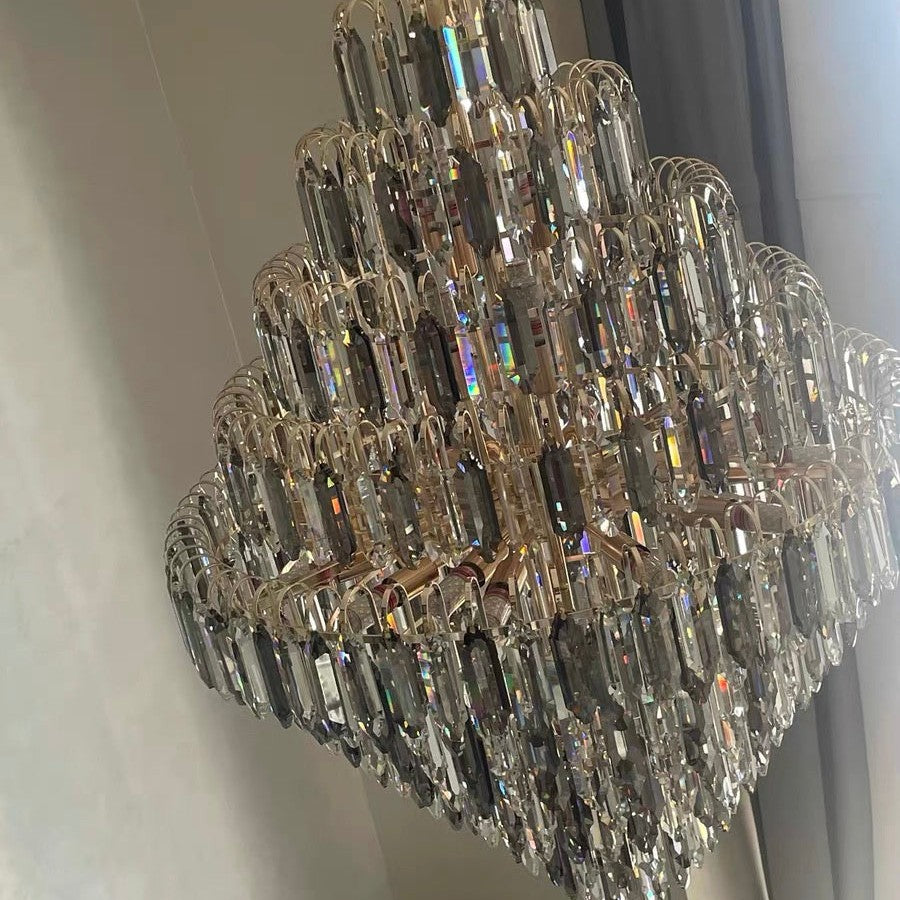Extra Large Foyer Decorative Crystal Lighting Fixture Living Room Crystal Chandelier