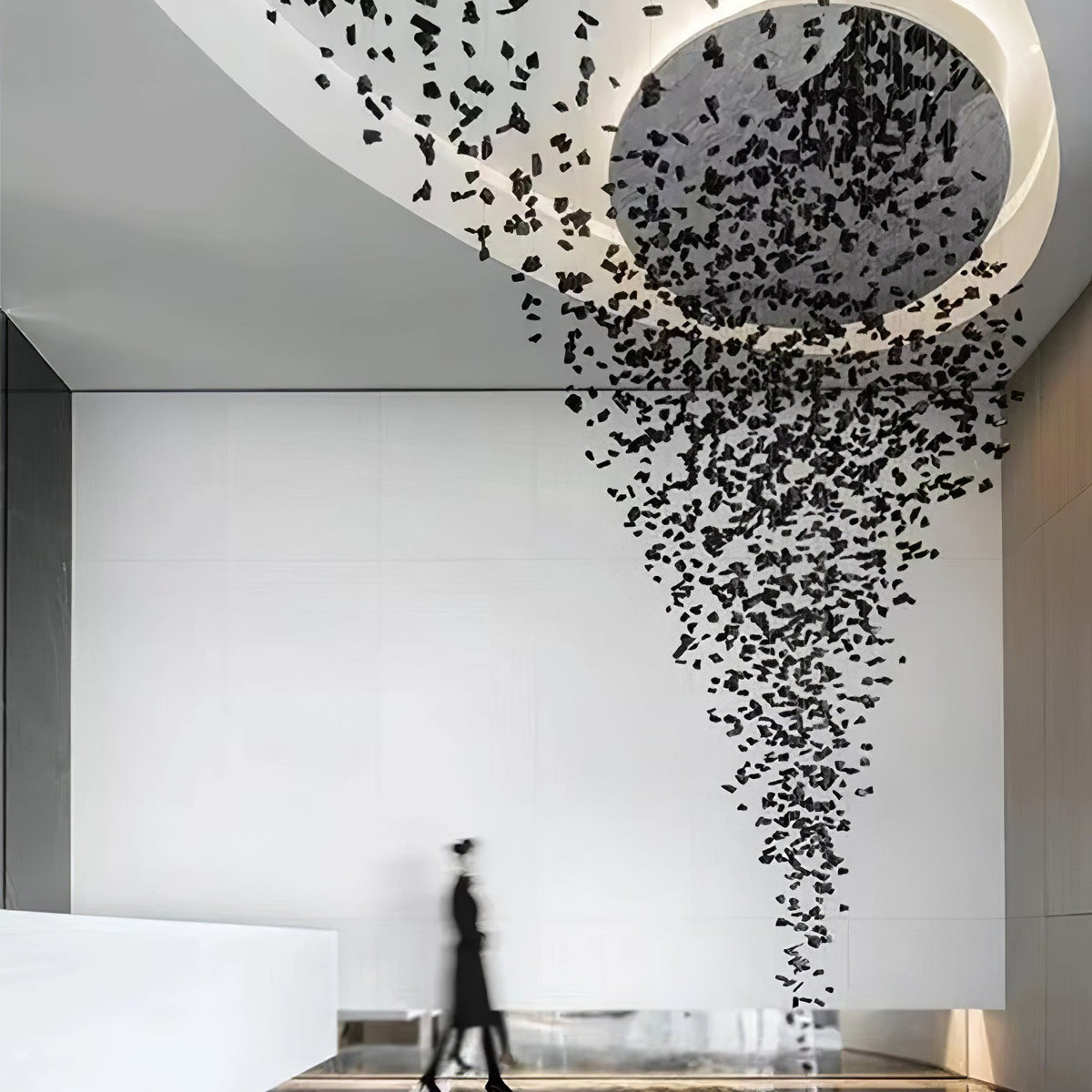 The Charcoal Halo LED Stone Crystal Chandelier