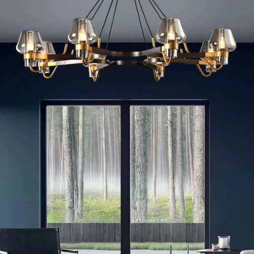 Post-modern Light Luxury Full Brass Chandelier for Living Room/Bedroom