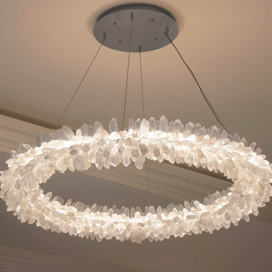 Modern Round/Oval/Linear/Square Natural Crystal Chandelier