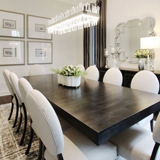 Chrome Stainless Steel Crystal Chandelier Silver Iron Round Pendant Light For Living/ Dining Room