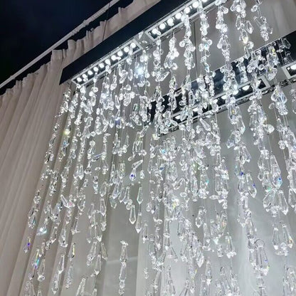 Modern Waterfall Tassel Crystal Chandelier for Dining & Kitchen
