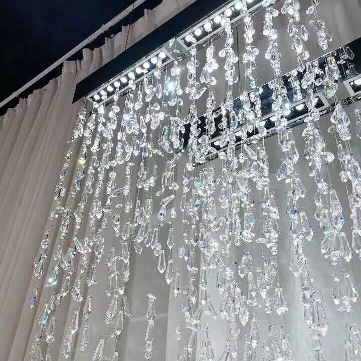 Modern Waterfall Tassel Crystal Chandelier for Dining & Kitchen