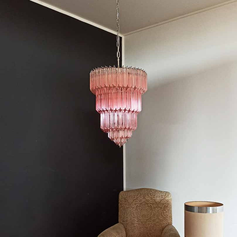 Murano Chandelier – 112 prisms – Pink
