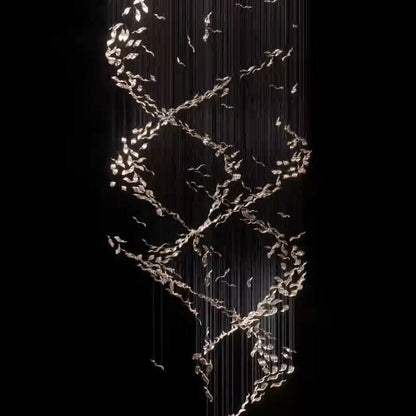 Extra Large Luxury Art Double Spiral Creative Crystal Chandelier For High-ceiling Foyer/Hallway/Entryway
