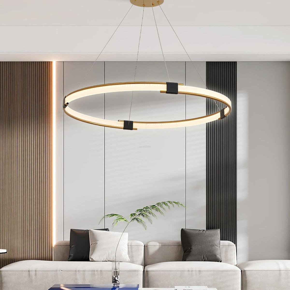 Gold Round Ring Chandelier