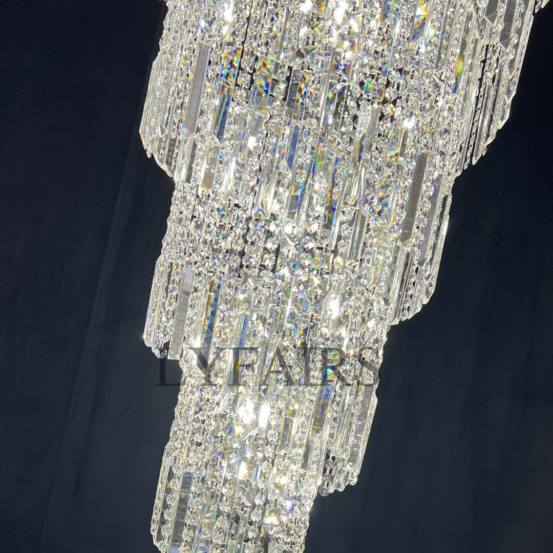 Modern Crystal Tassel Chandelier for Foyer/Staircase