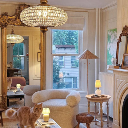 French Empire Vintage Bead Ellipsoid Crystal Chandelier for Living Room/Bedroom