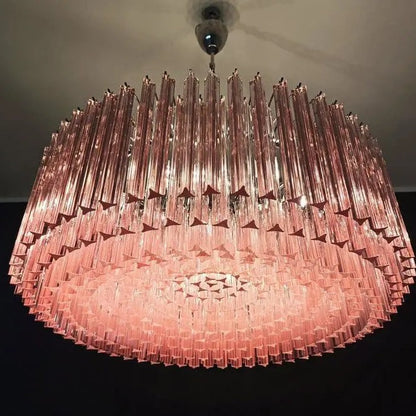 Murano Chandelier – Triedri – 391 prisms – Pink