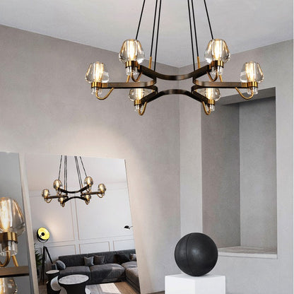 Post-modern Light Luxury Full Brass Chandelier for Living Room/Bedroom
