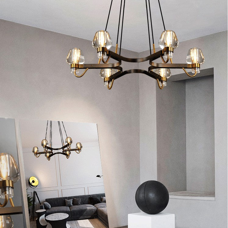 Post-modern Light Luxury Full Brass Chandelier for Living Room/Bedroom