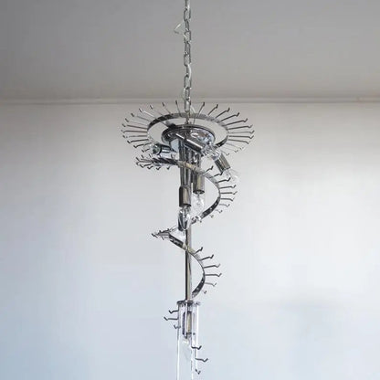 Murano Chandelier – Spiral – 86 prisms – Amber