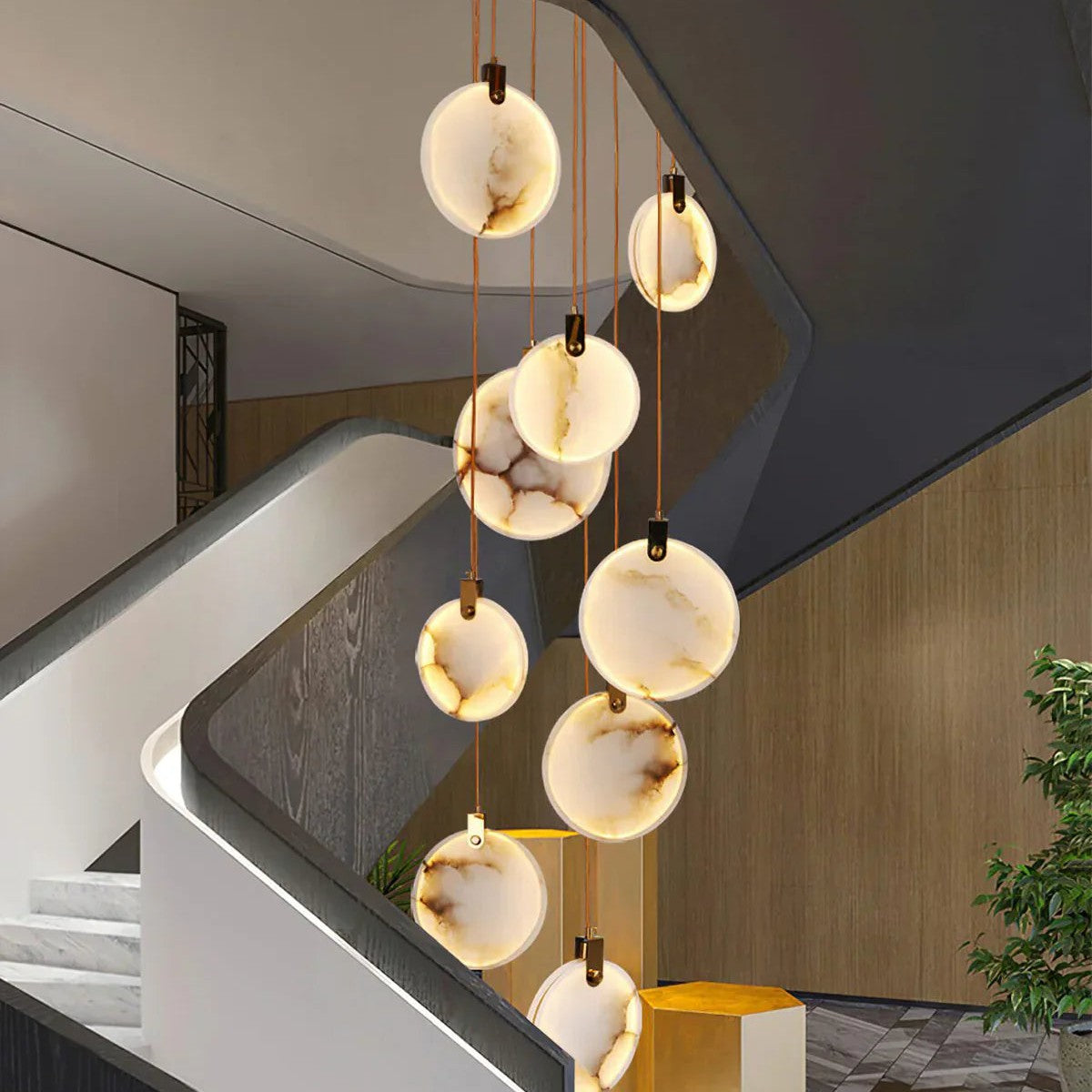 Moonshade Natural Marble Pendant Light Fixture