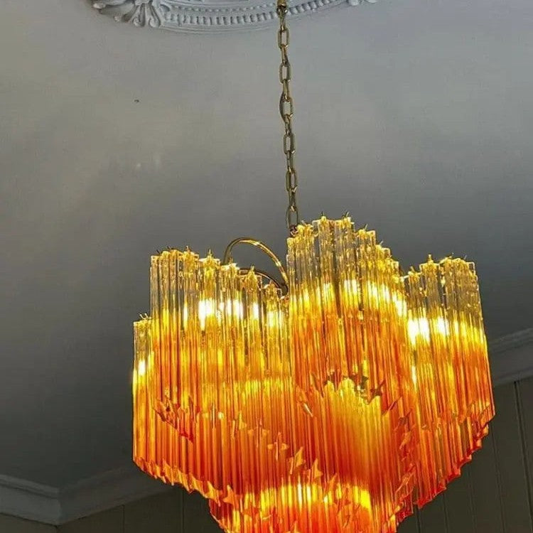 Murano Chandelier – Viennetta – 114 prisms – Amber