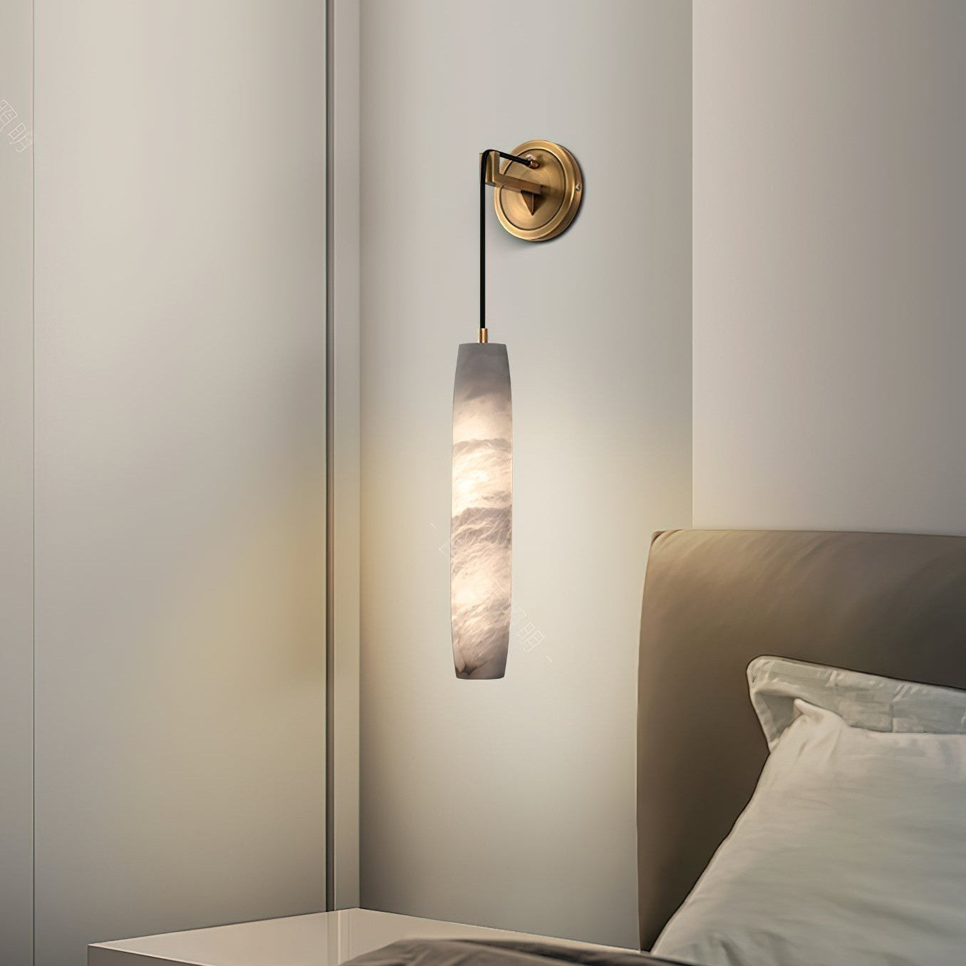 Wrenna Alabaster Flute Wall Lamp
