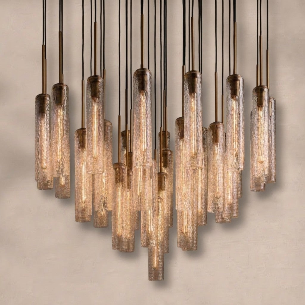 Colleena Fluted Glass Round Chandelier