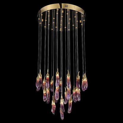 Fashionable and Beautiful Eggplant-shaped Crystal Chandelier