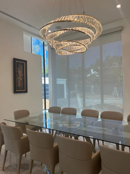 1/2/3-Ring Crystal Chandelier for Luxury Living/ Dining Room/Bedroom