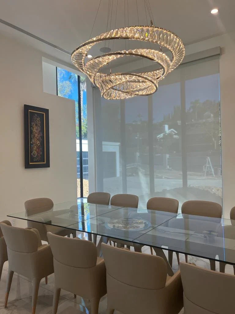 1/2/3-Ring Crystal Chandelier for Luxury Living/ Dining Room/Bedroom