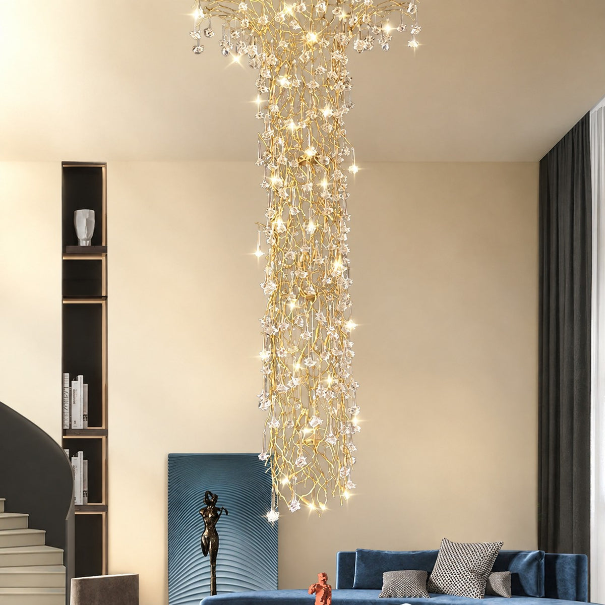 Tree Branch Staircase Chandelier