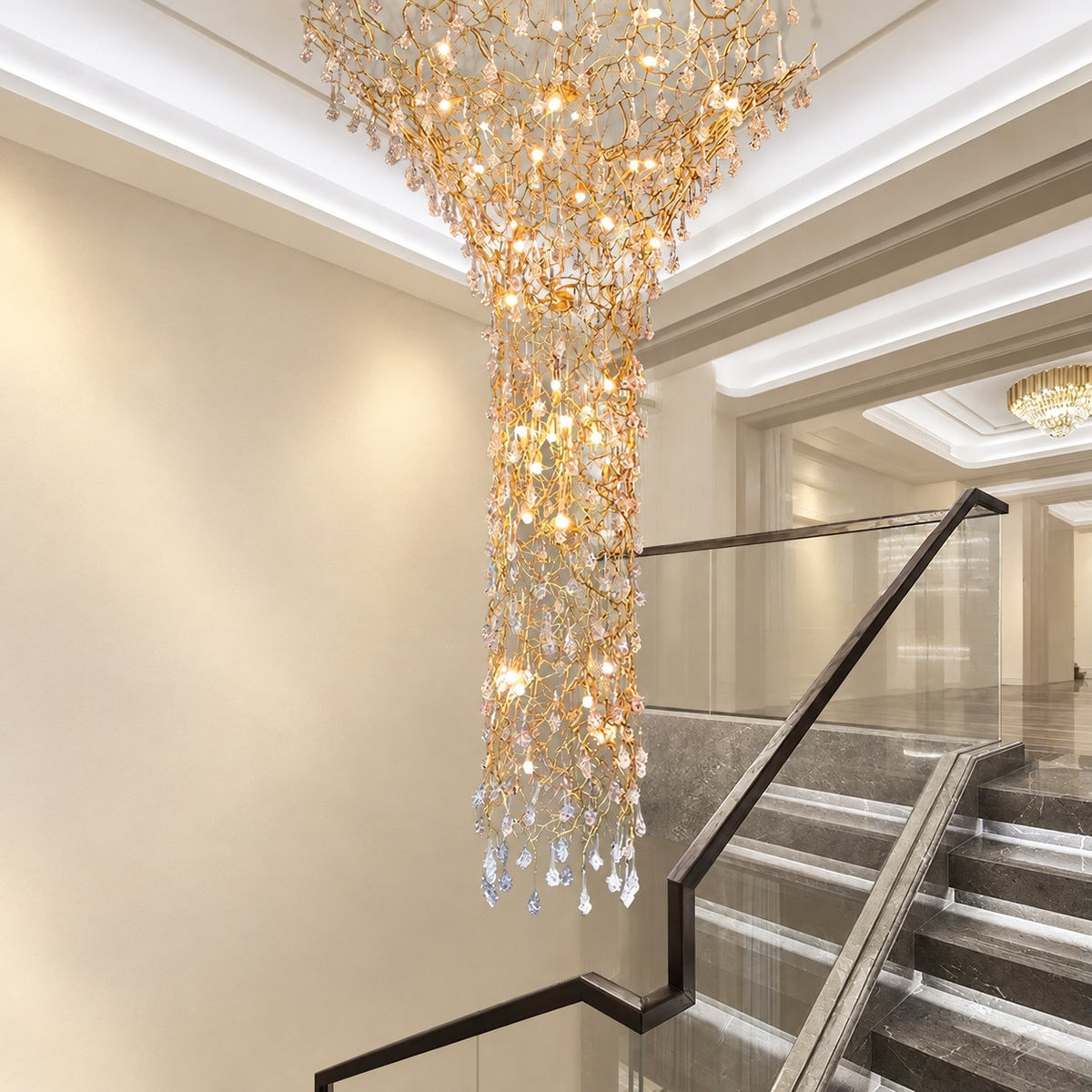 Tree Branch Staircase Chandelier