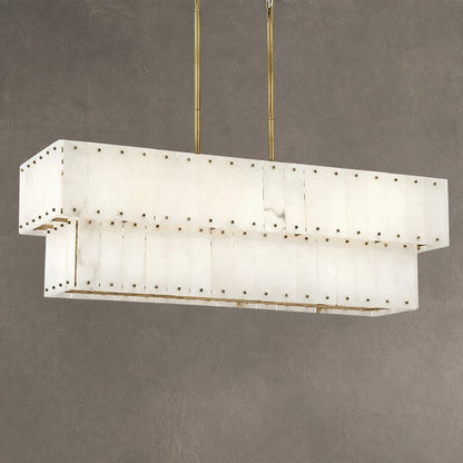 Two-Tier Alabaster Linear Chandelier