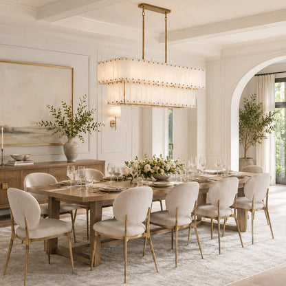 Two-Tier Alabaster Linear Chandelier