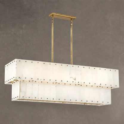 Two-Tier Alabaster Linear Chandelier