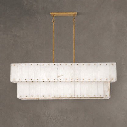 Two-Tier Alabaster Linear Chandelier