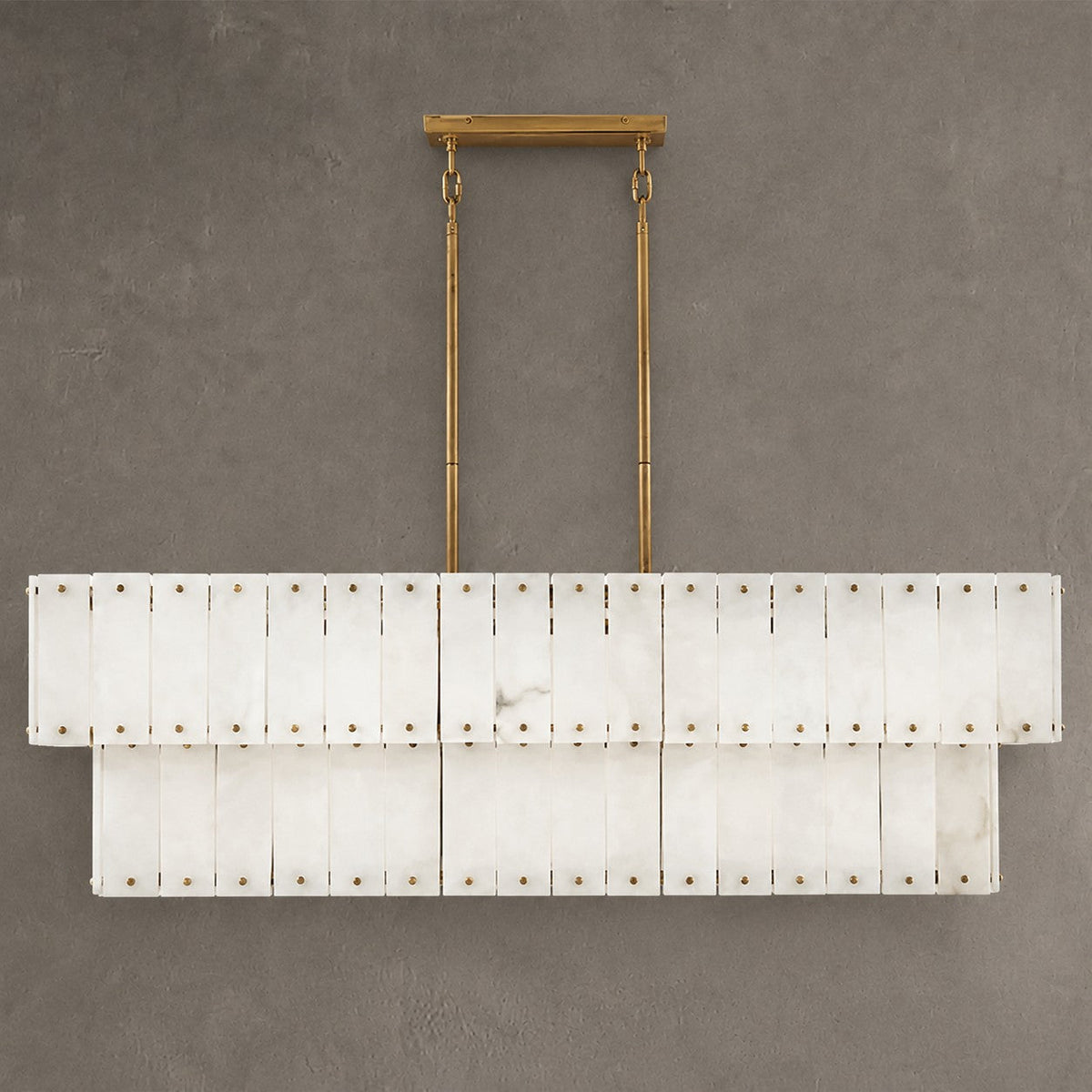 Two-Tier Alabaster Linear Chandelier