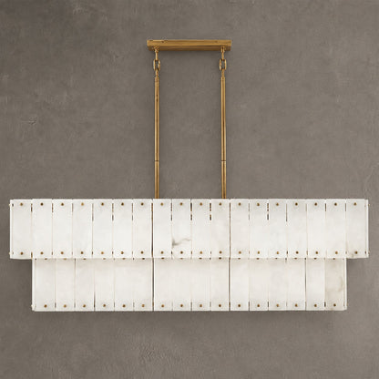Two-Tier Alabaster Linear Chandelier