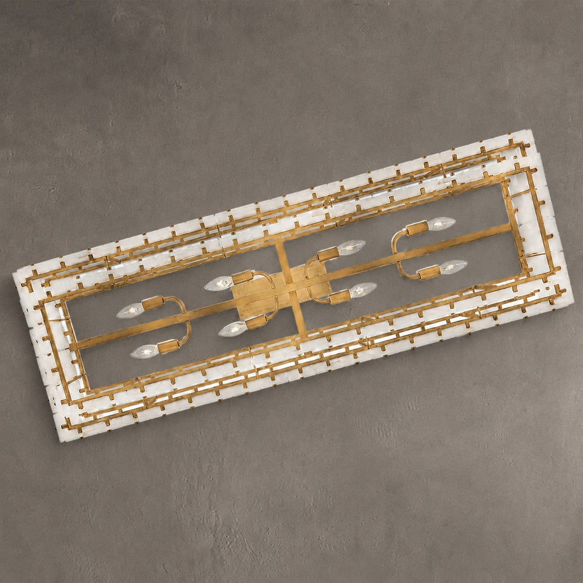 Two-Tier Alabaster Linear Chandelier