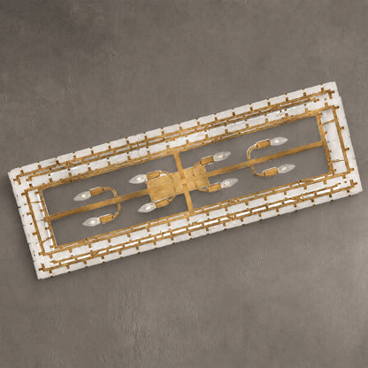 Two-Tier Alabaster Linear Chandelier